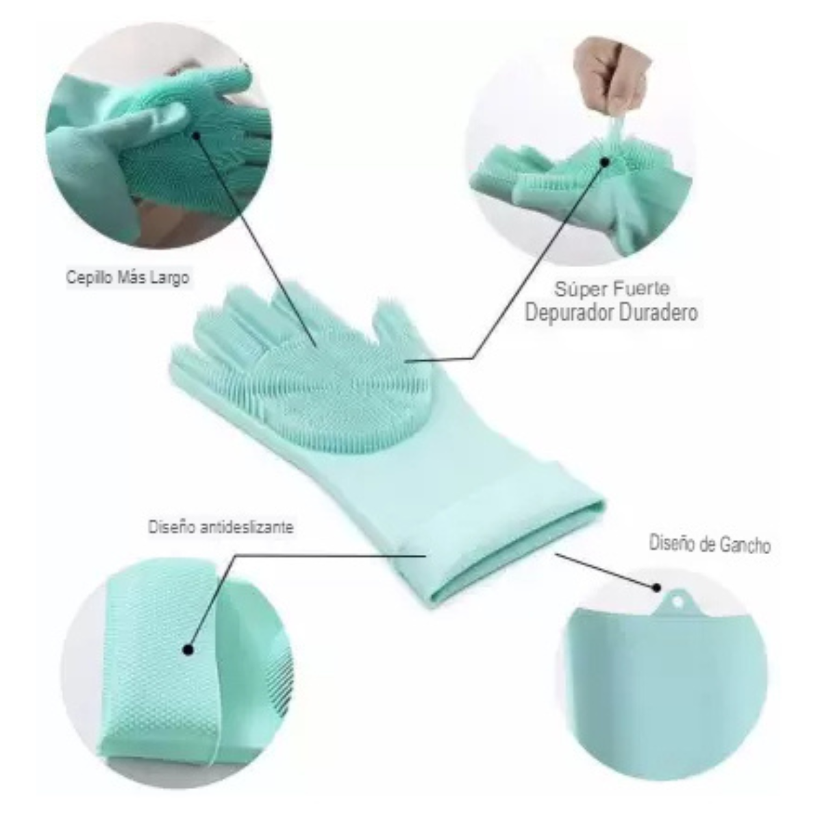 Guantes Silicona con Agarre y Relieve