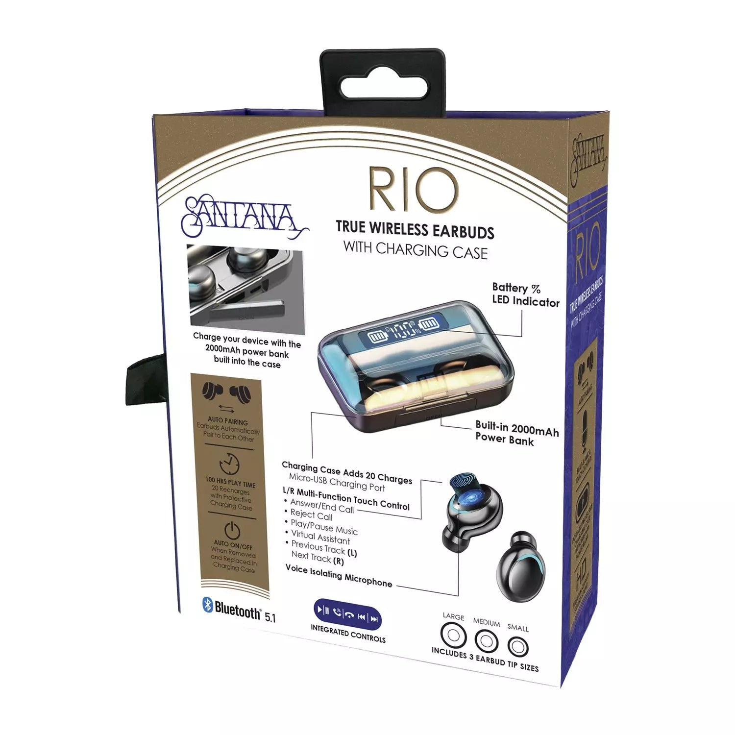 Santana Rio Auriculares Bluetooth 5.1